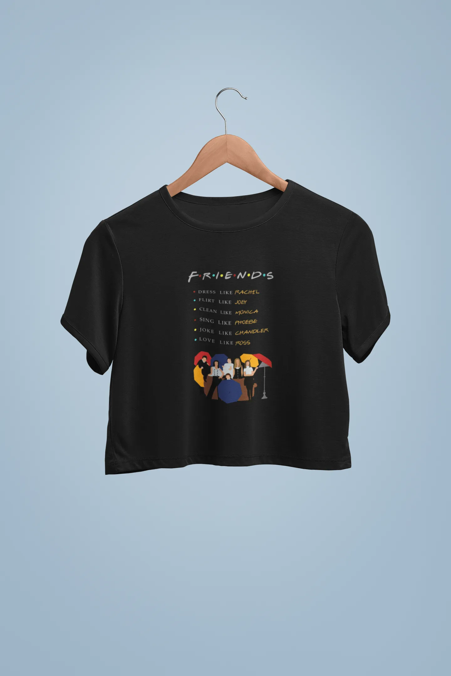 " FRIENDS " - HALF-SLEEVE CROP TOPS