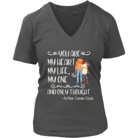 "My heart my life" V-neck Tshirt