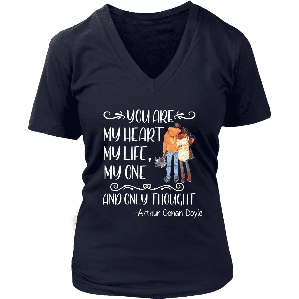 "My heart my life" V-neck Tshirt