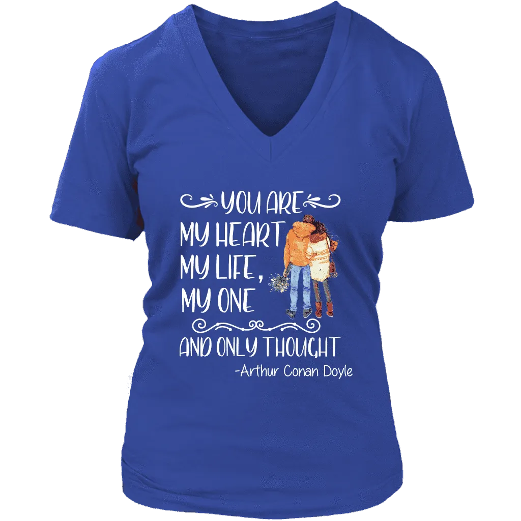 "My heart my life" V-neck Tshirt