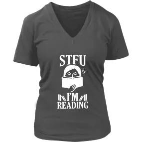 "STFU I'm Reading" V-neck Tshirt