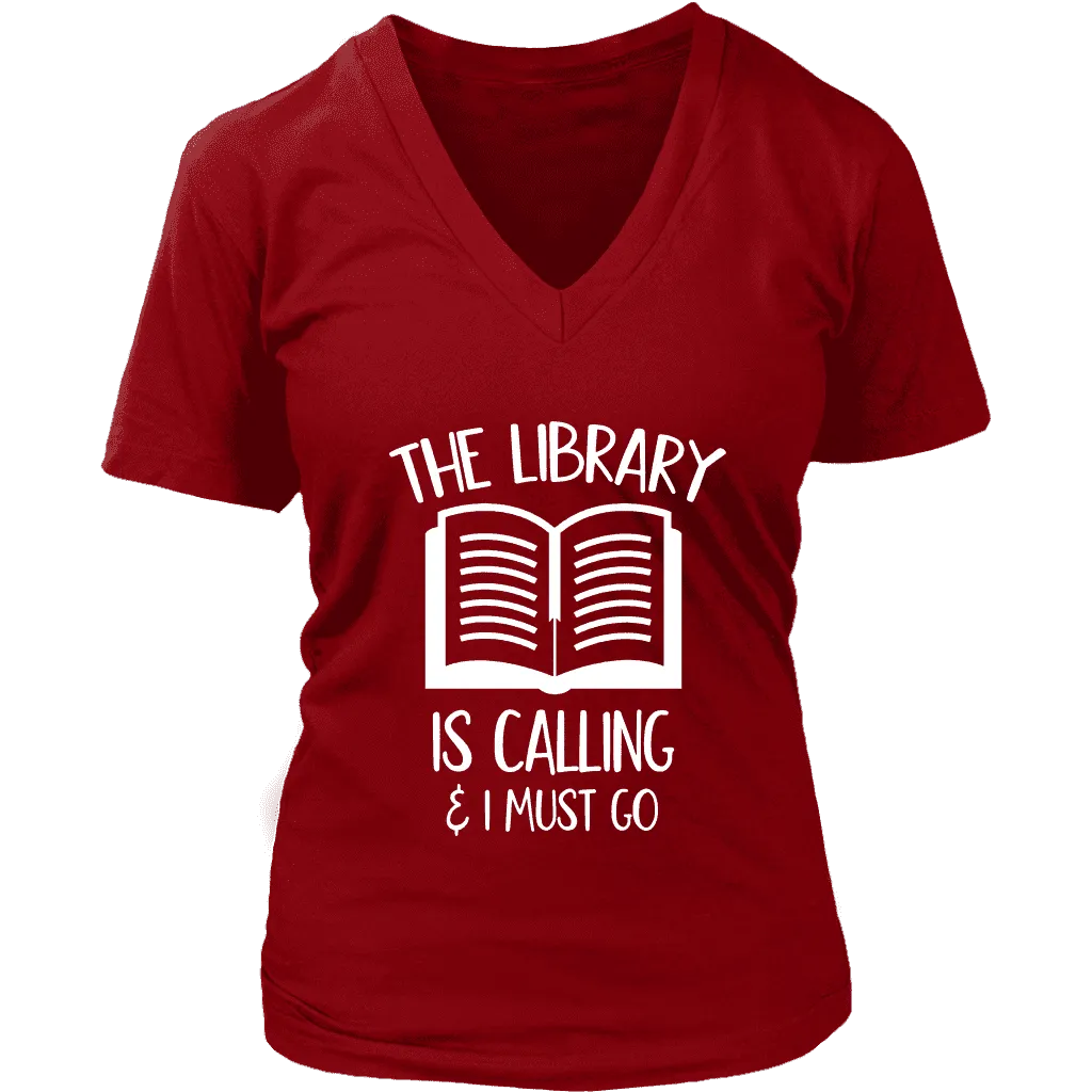 "The library" V-neck Tshirt