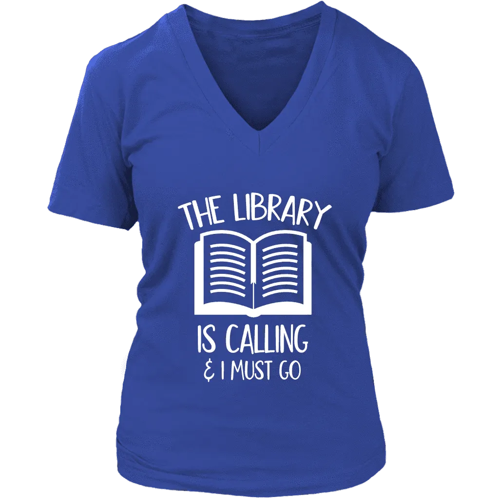 "The library" V-neck Tshirt