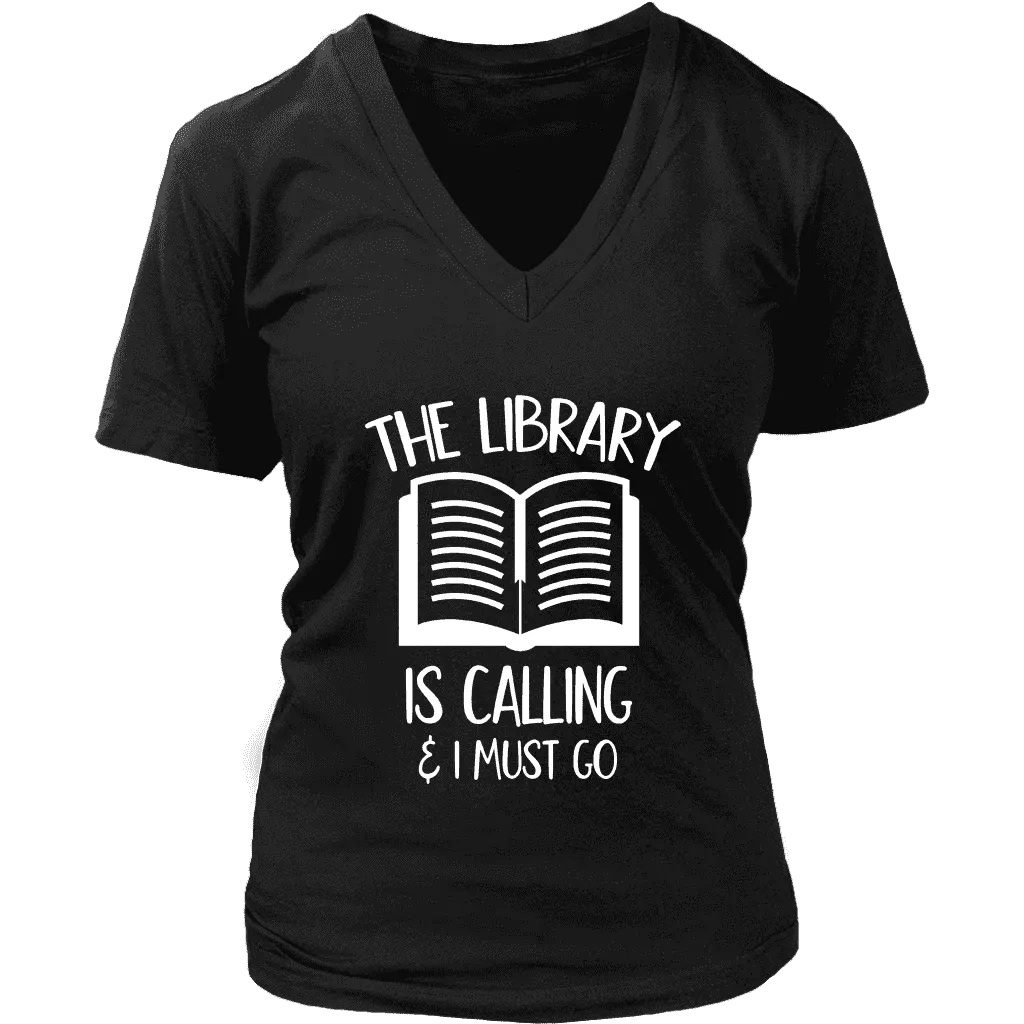 "The library" V-neck Tshirt