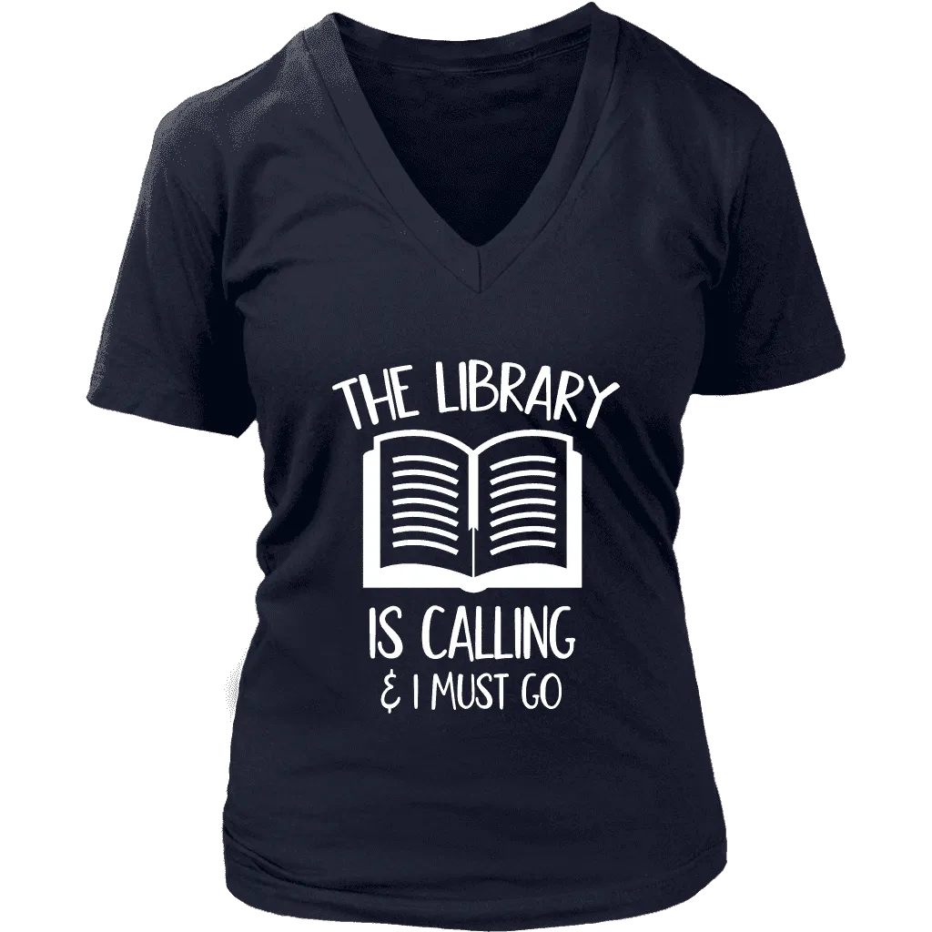 "The library" V-neck Tshirt