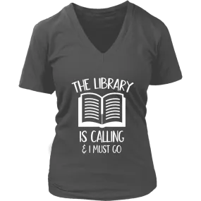 "The library" V-neck Tshirt