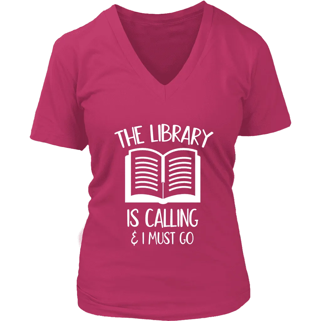 "The library" V-neck Tshirt