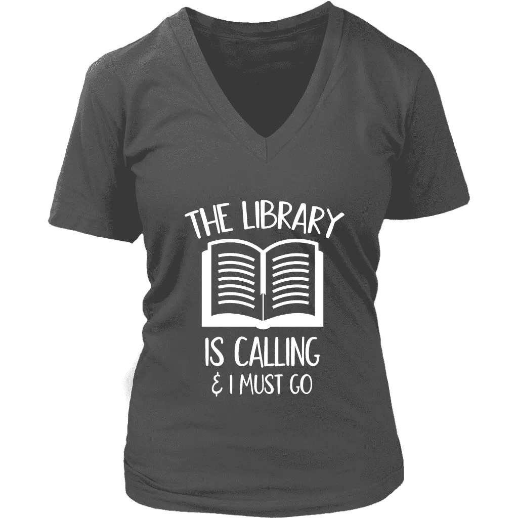 "The library" V-neck Tshirt