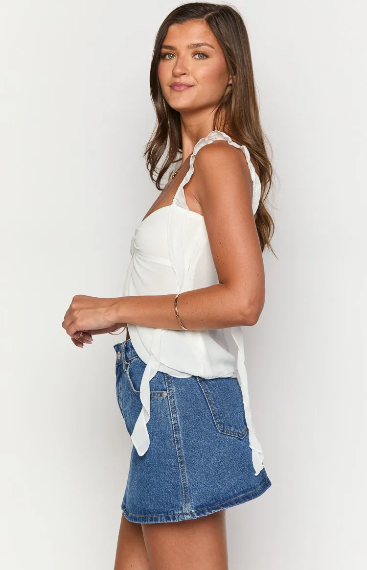 Raquelle Mid Wash Denim Mini Skirt