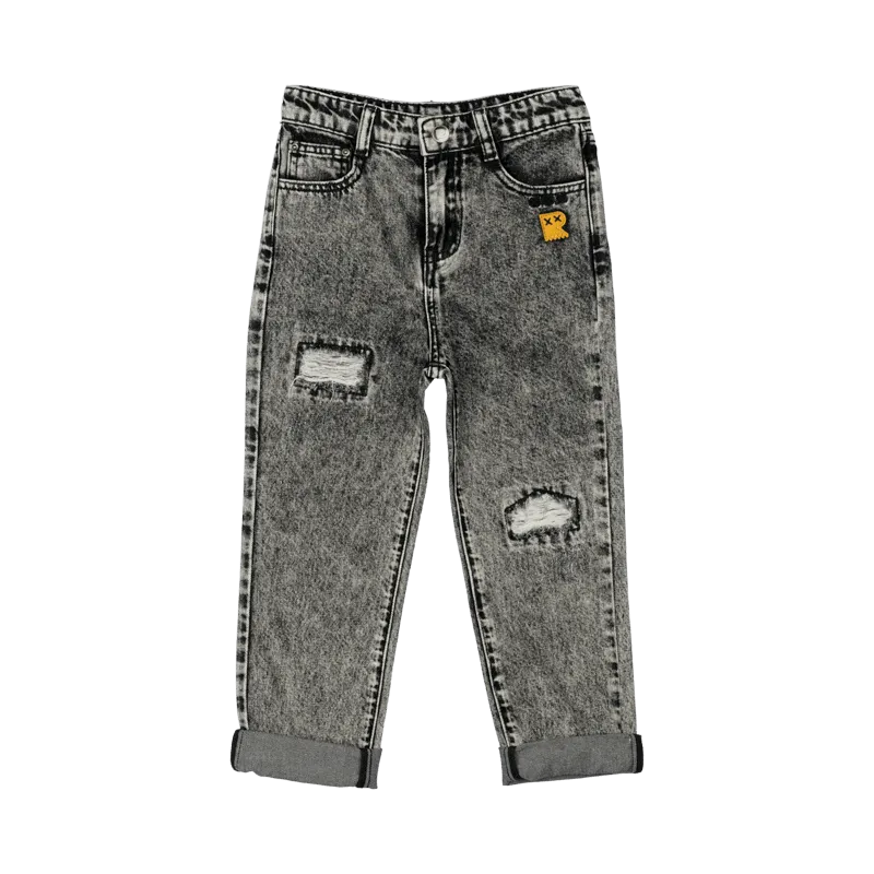 ROCK YOUR BABY KEITH RIPPED JEANS CHARCOAL