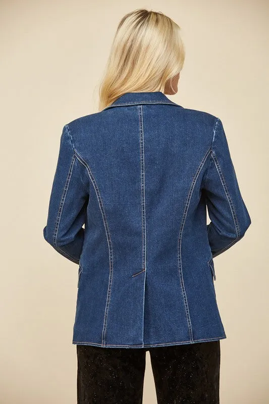 She Means Business Denim Blazer