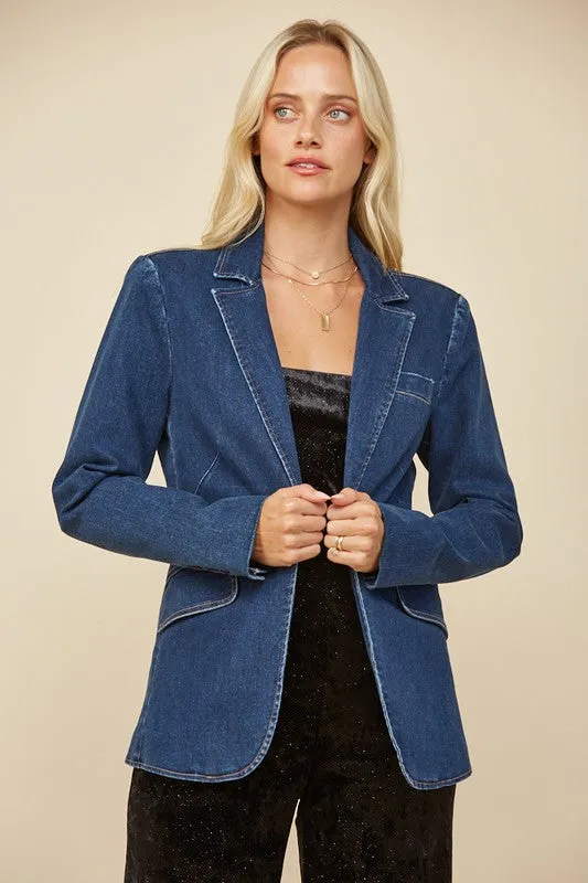 She Means Business Denim Blazer