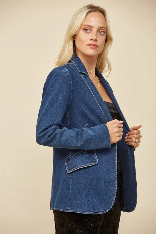 She Means Business Denim Blazer