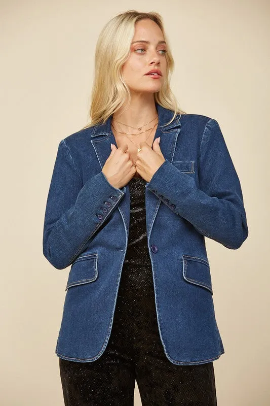 She Means Business Denim Blazer