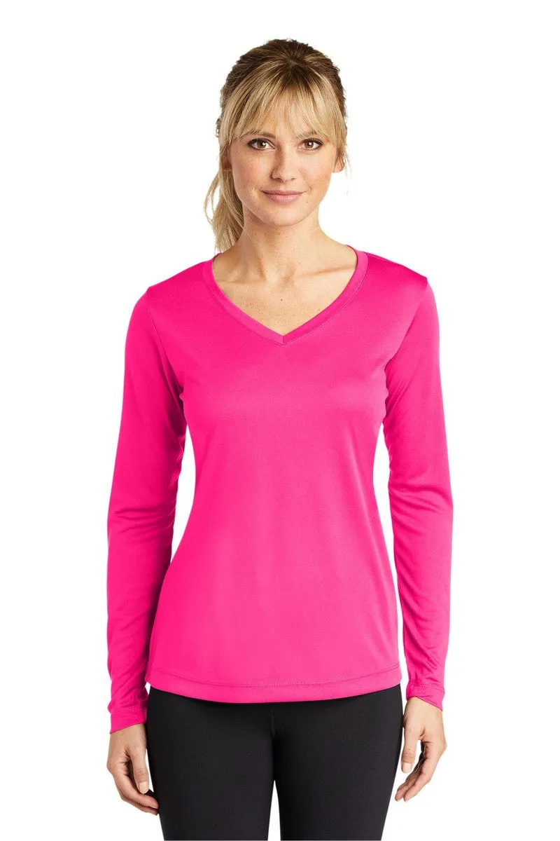 Sport-Tek LST353LS: Ladies Long Sleeve PosiCharge Competitor V-Neck Tee.