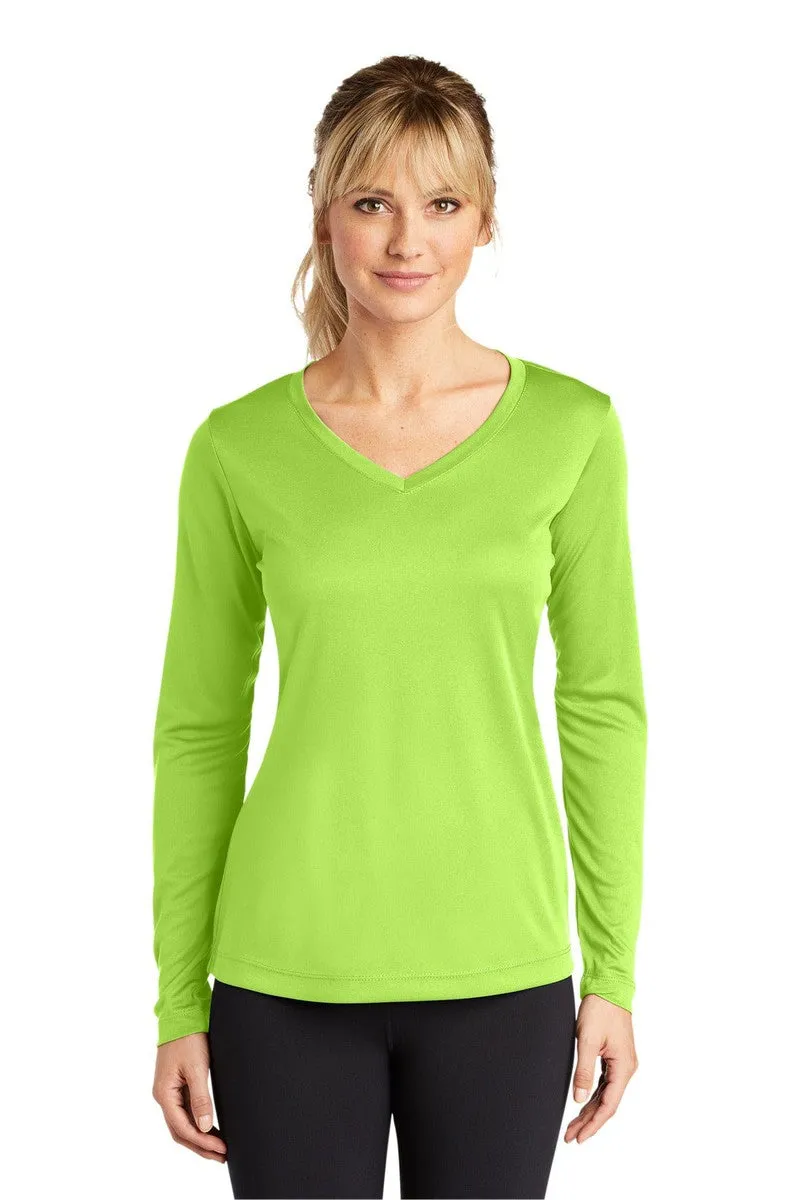 Sport-Tek LST353LS: Ladies Long Sleeve PosiCharge Competitor V-Neck Tee.