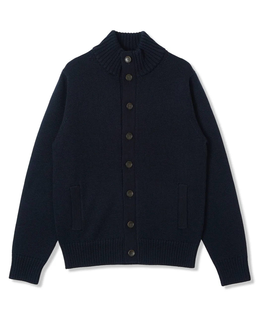 Stand Collar Cardigan - Extra Fine Merino