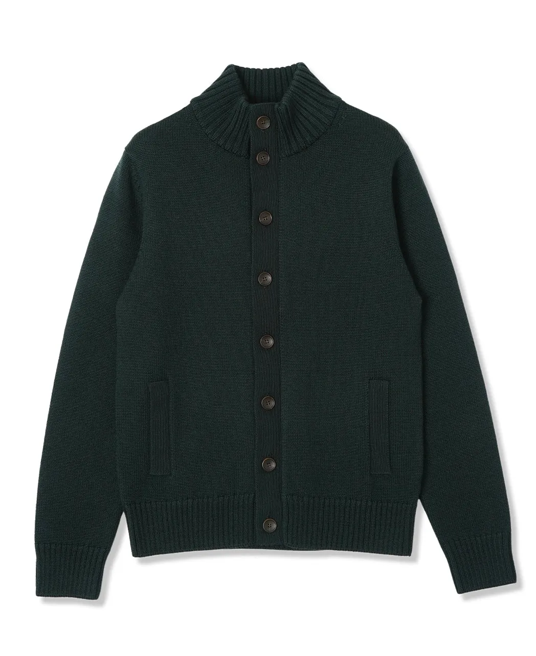 Stand Collar Cardigan - Extra Fine Merino