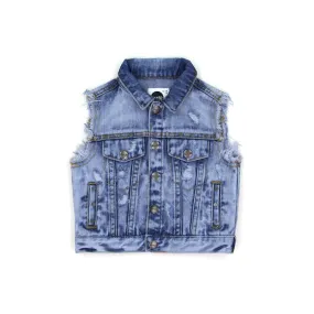 Sudo Memphis Denim Vest Blue