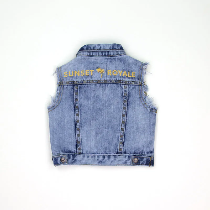 Sudo Memphis Denim Vest Blue