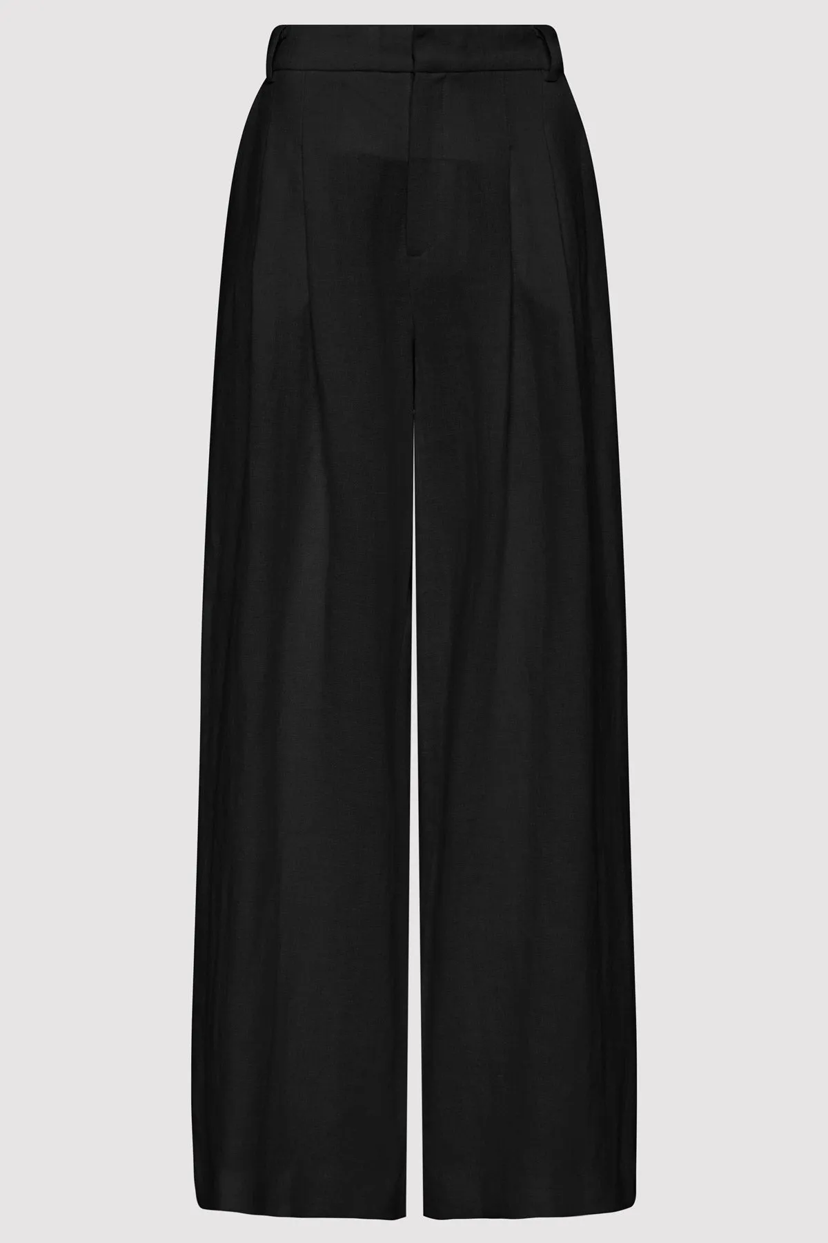 Tailored Linen Pants - Black