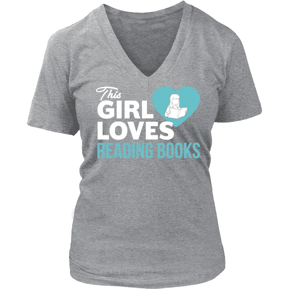 This girls loves reading - V-neck