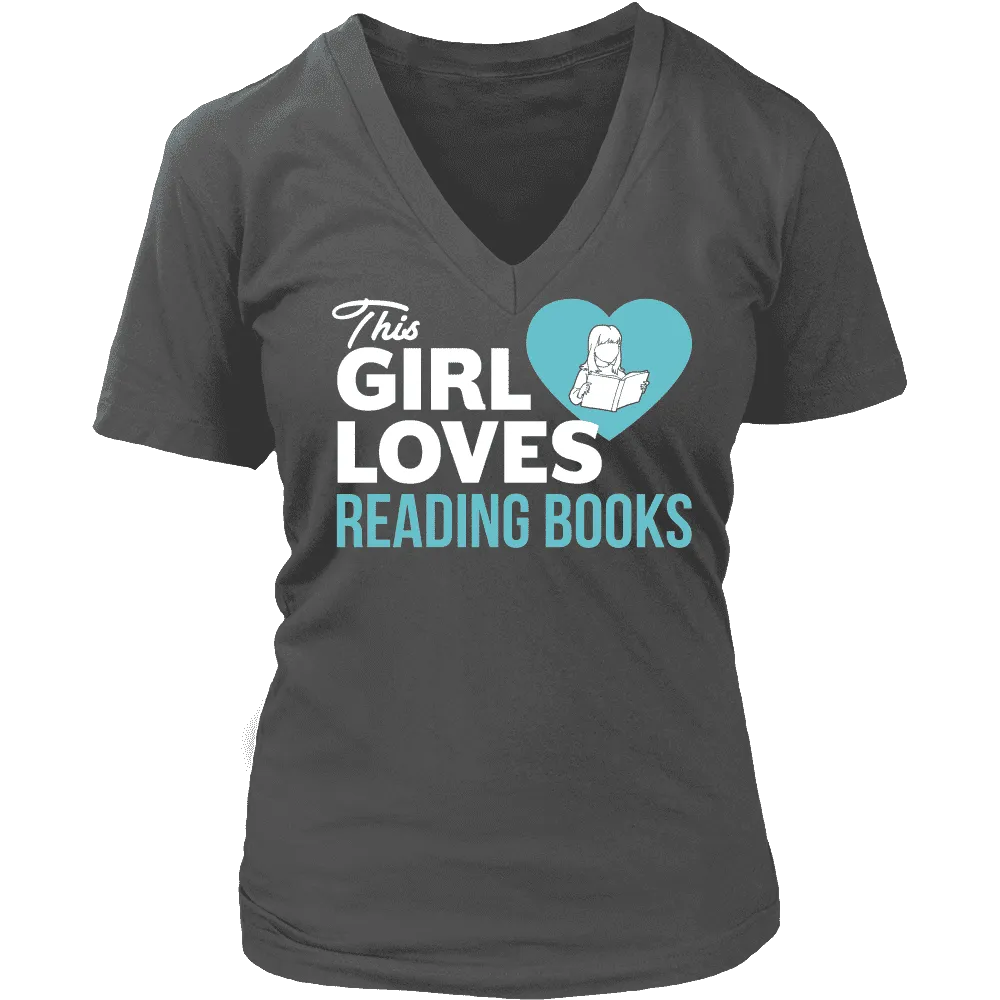 This girls loves reading - V-neck