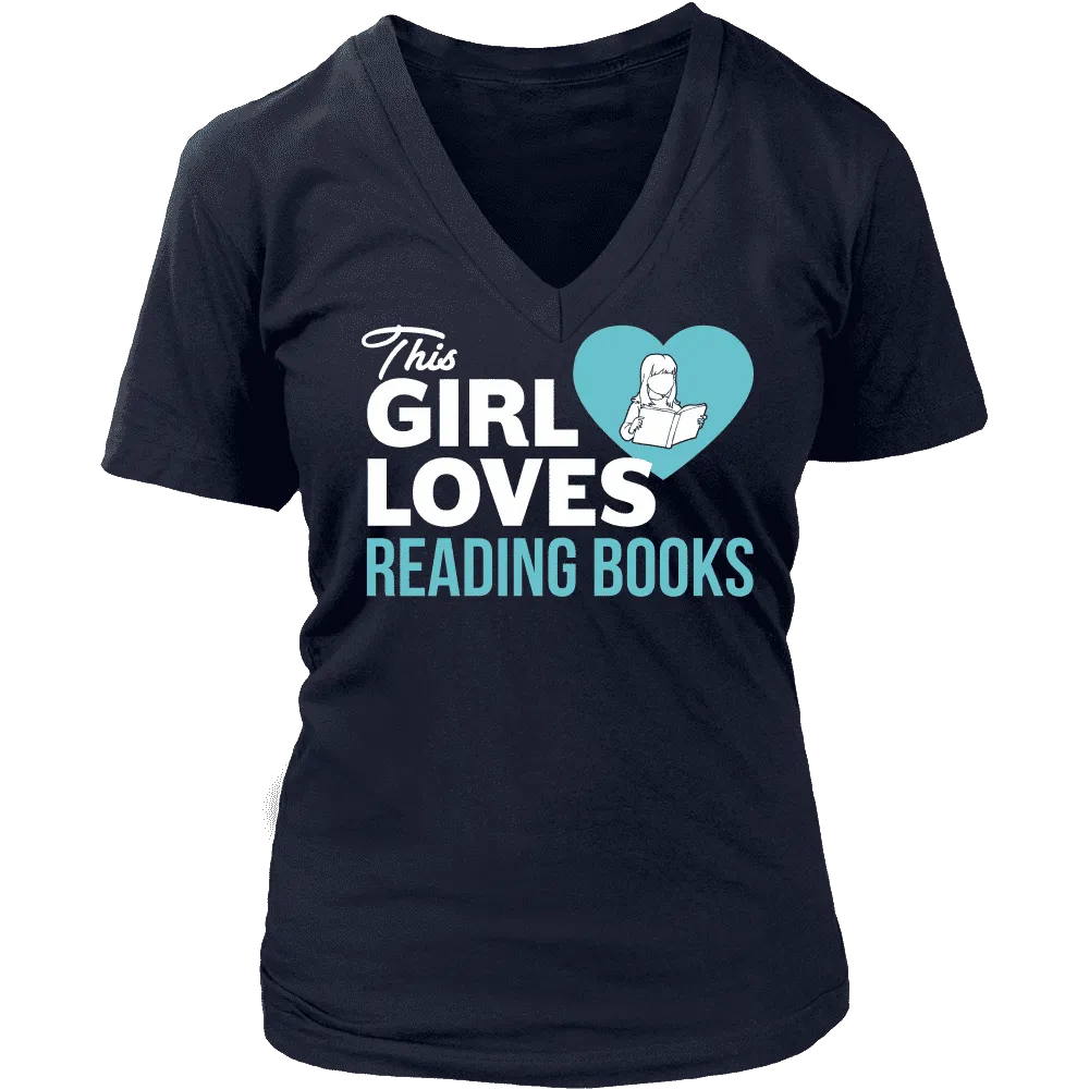 This girls loves reading - V-neck