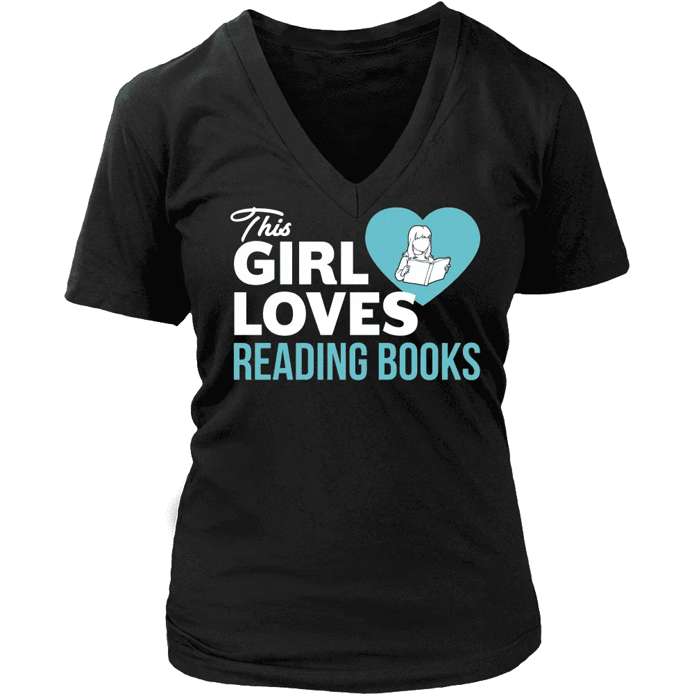 This girls loves reading - V-neck