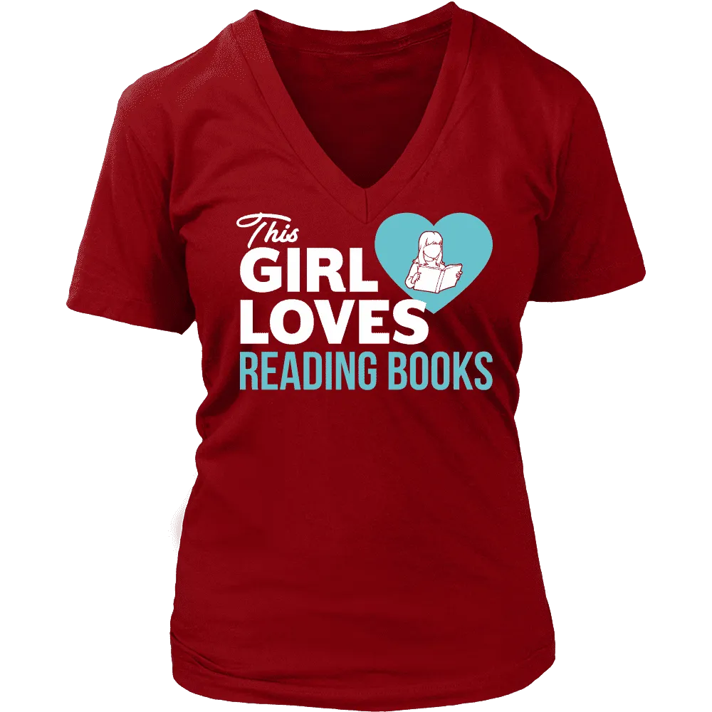 This girls loves reading - V-neck