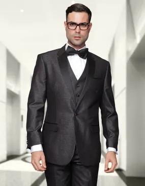 TURIN II BLACK 3 PC TAILORED FIT TUXEDO