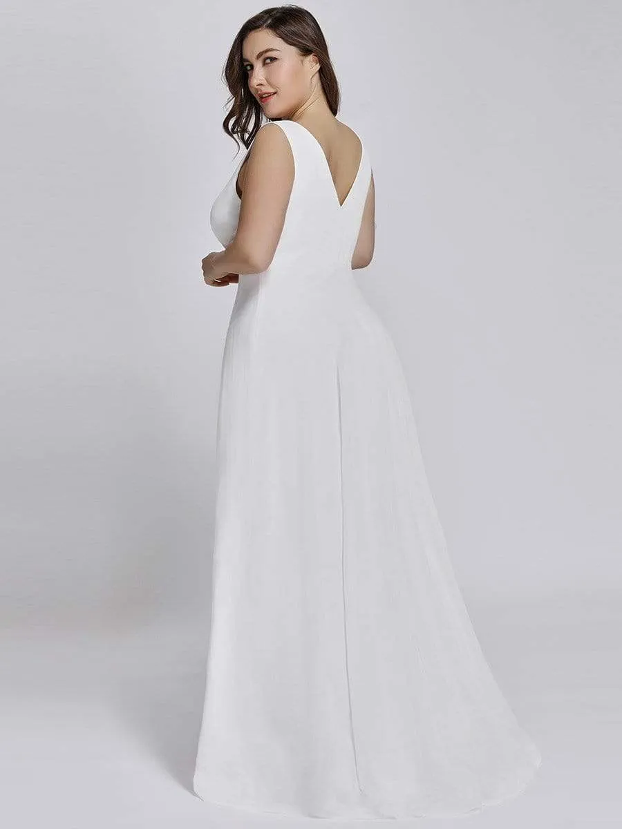 V-Neck High-Low Chiffon Evening Party Dress