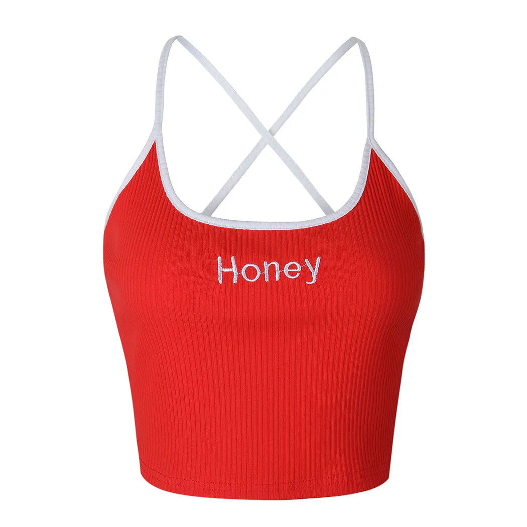 VenusFox Sexy Spaghetti Strap Crop Top