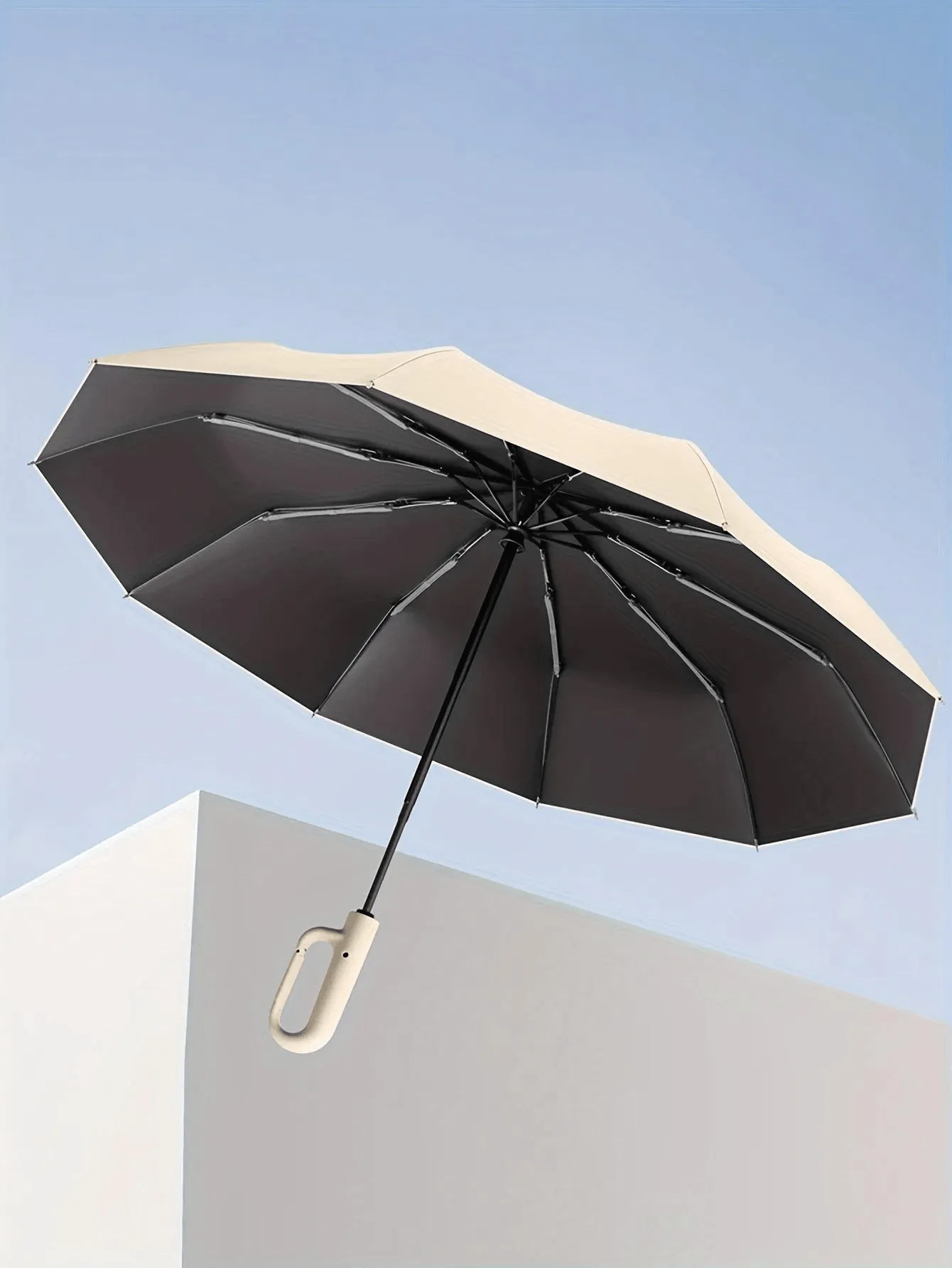 Windproof Automatic Umbrella Strong 105CM Reinforced Folding Large Buckle Handle Wind/Water/Sun Resistant