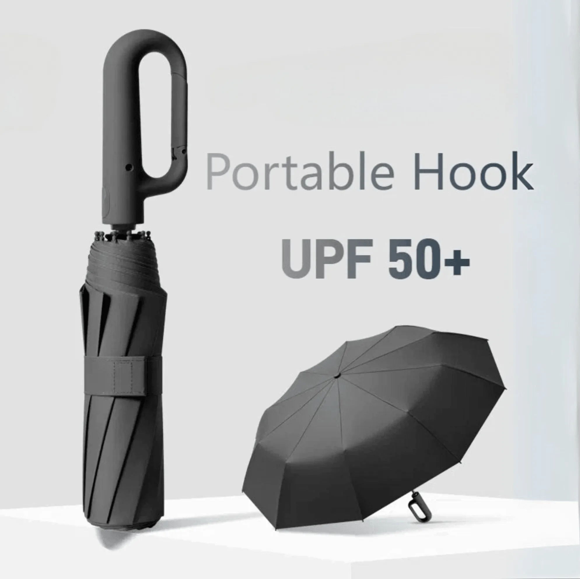 Windproof Automatic Umbrella Strong 105CM Reinforced Folding Large Buckle Handle Wind/Water/Sun Resistant