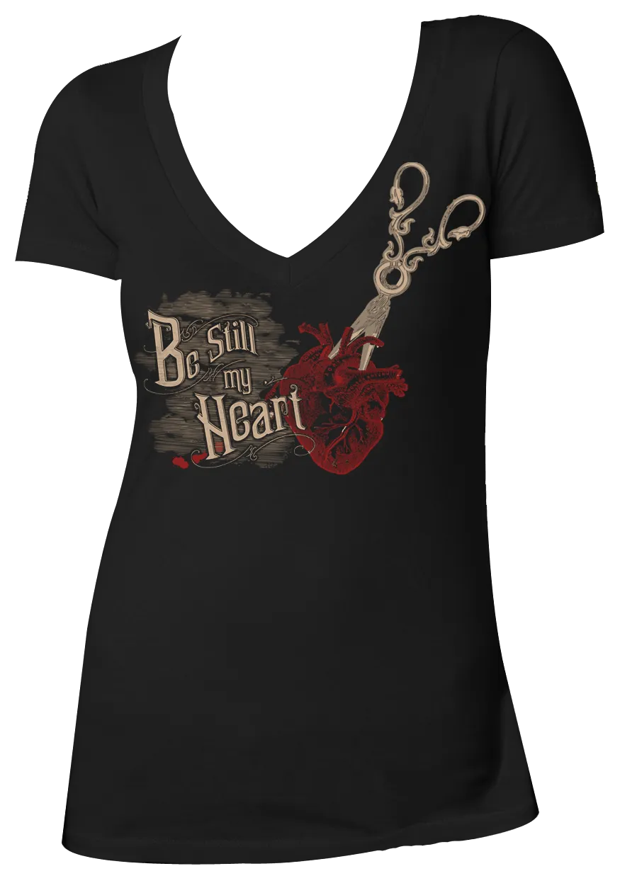 Womens Be Still My Heart V-Neck